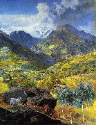 John Brett Val d'Aosta oil painting on canvas